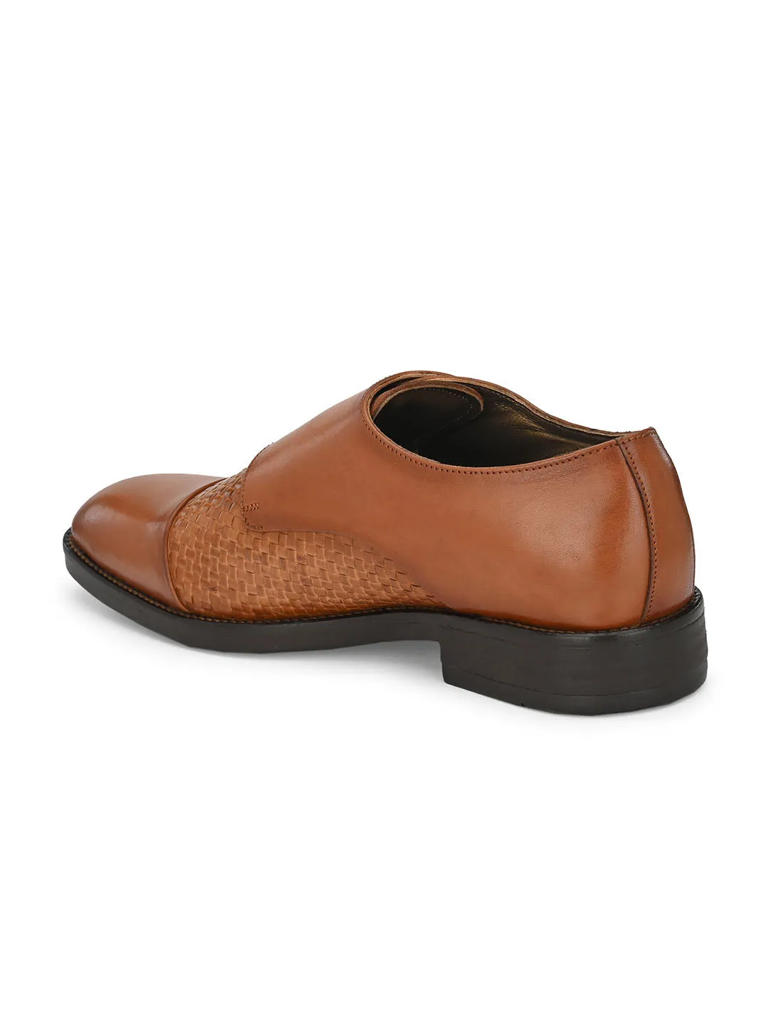 HITZ3001 Men's Brown Leather Formal  Buckle Shoes