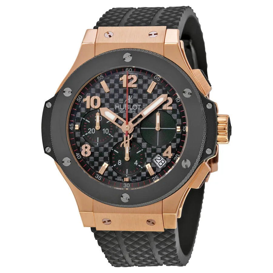 Hublot Big Bang Automatic Black Checker Pattern Dial Black Rubber Men's Watch 341.PB.131.RX