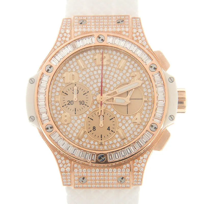 Hublot Big Bang Chronograph Automatic Diamond Gold Dial Watch 341.PE.9010.RW.0904