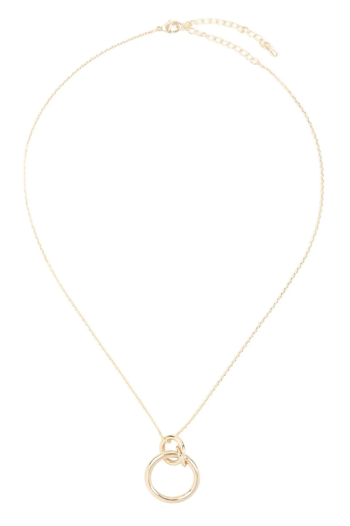 Inb020 - 3 Linked Ring Necklace