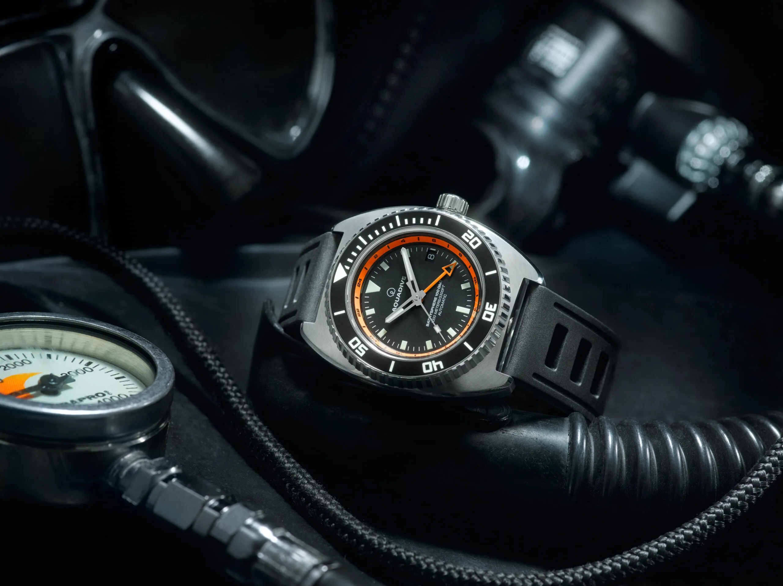 ISOfrane Black Rubber Watch Strap