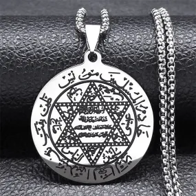 Jewish Hexagram Allah Muslim Arabic Necklace for Women Men
