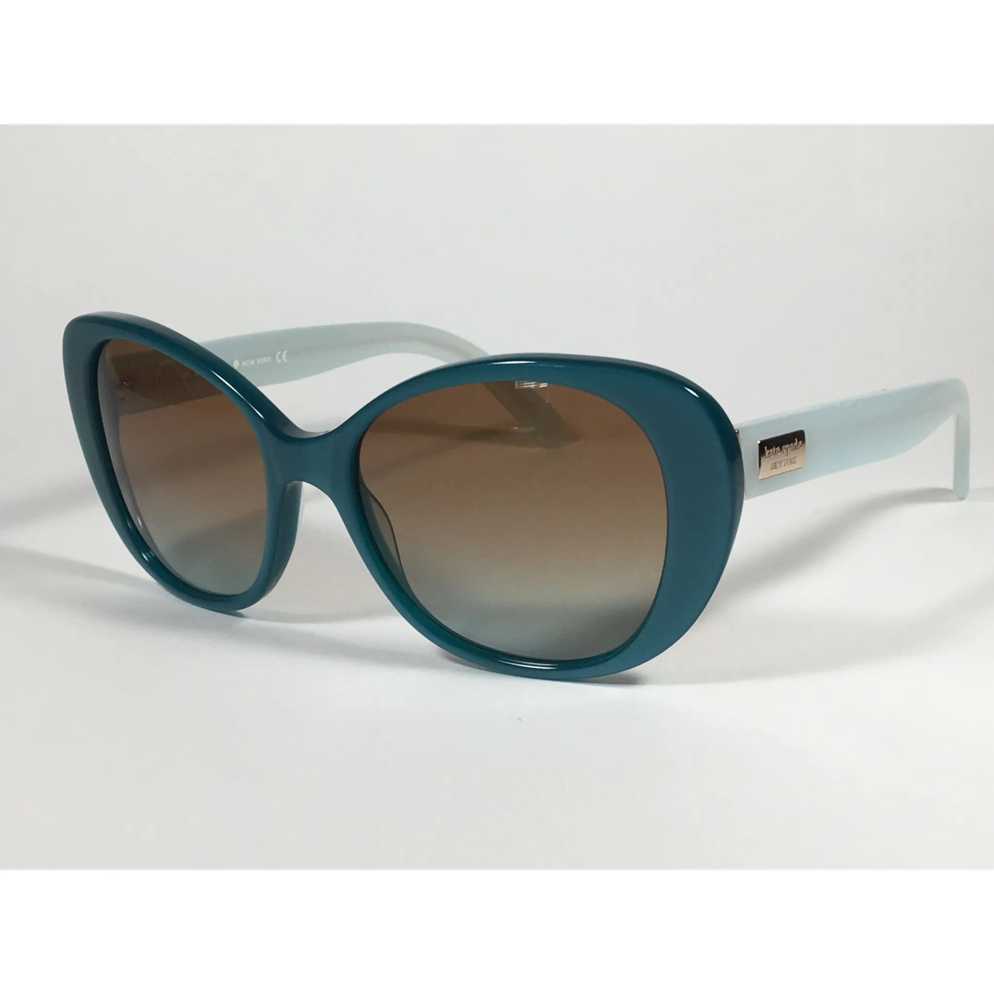 Kate Spade Emery Cat Eye Sunglasses Aqua Sea Glass Brown Gradient Lens Emery/s 0JGW WB