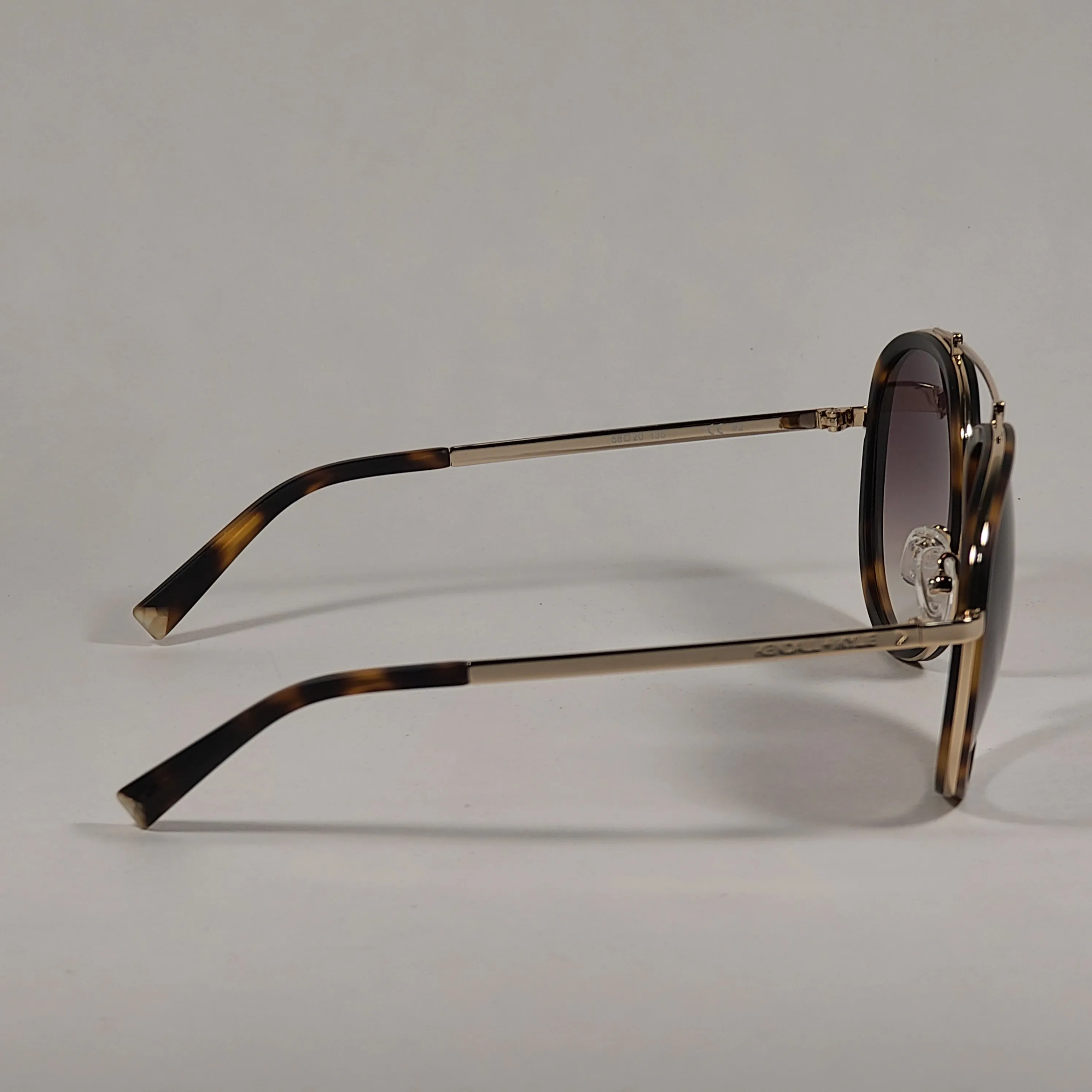 Kendall   Kylie Jules Aviator Sunglasses Matte Demi Tortoise and Gold Frame Brown Gradient Lens KK5005Q 215