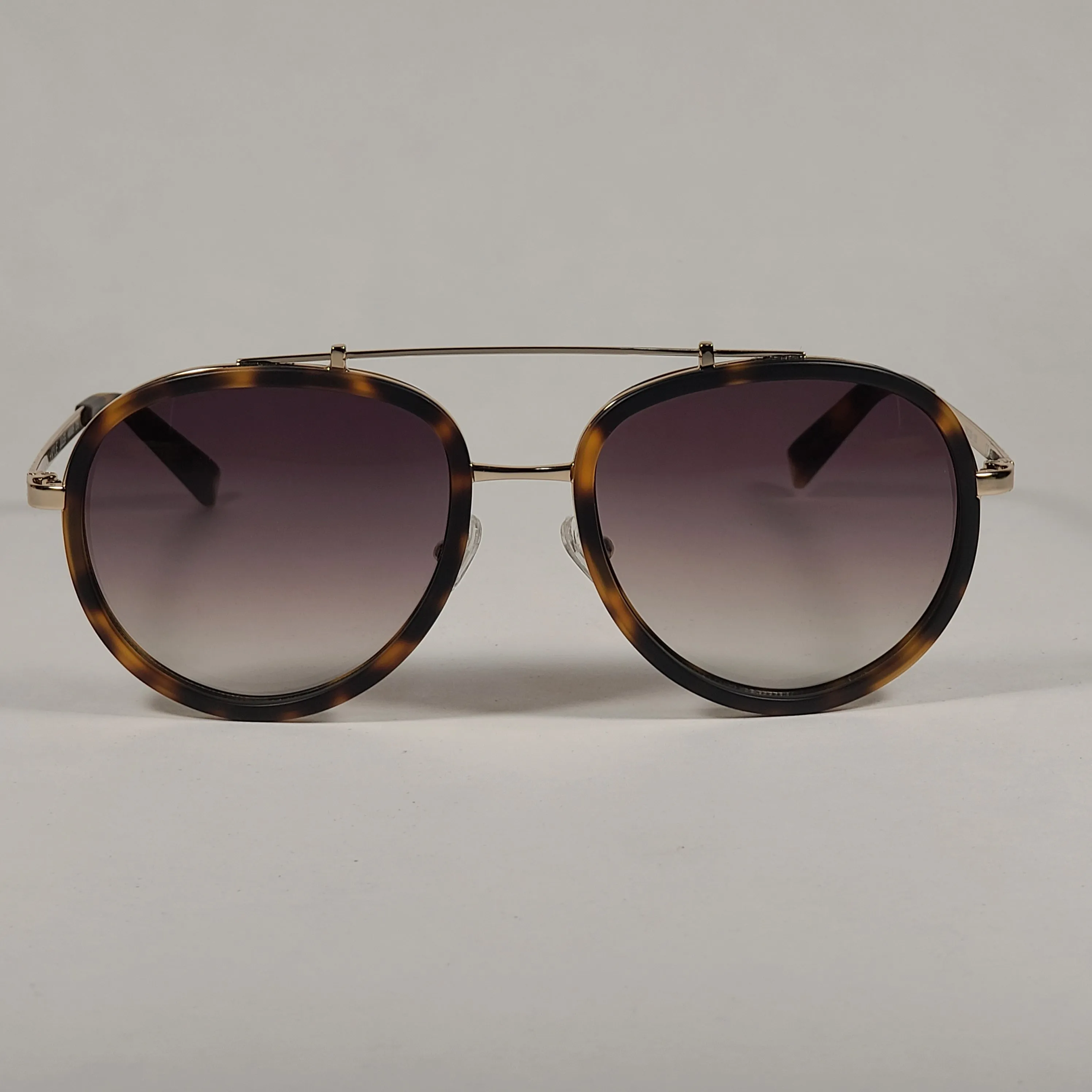 Kendall   Kylie Jules Aviator Sunglasses Matte Demi Tortoise and Gold Frame Brown Gradient Lens KK5005Q 215