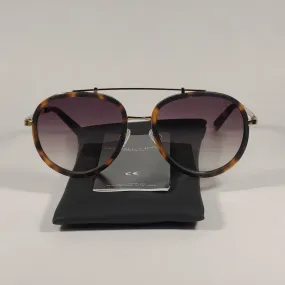 Kendall   Kylie Jules Aviator Sunglasses Matte Demi Tortoise and Gold Frame Brown Gradient Lens KK5005Q 215