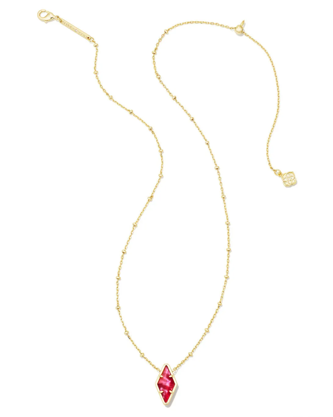 Kinsley Short Pendant Necklace Gold - Raspberry Illusion