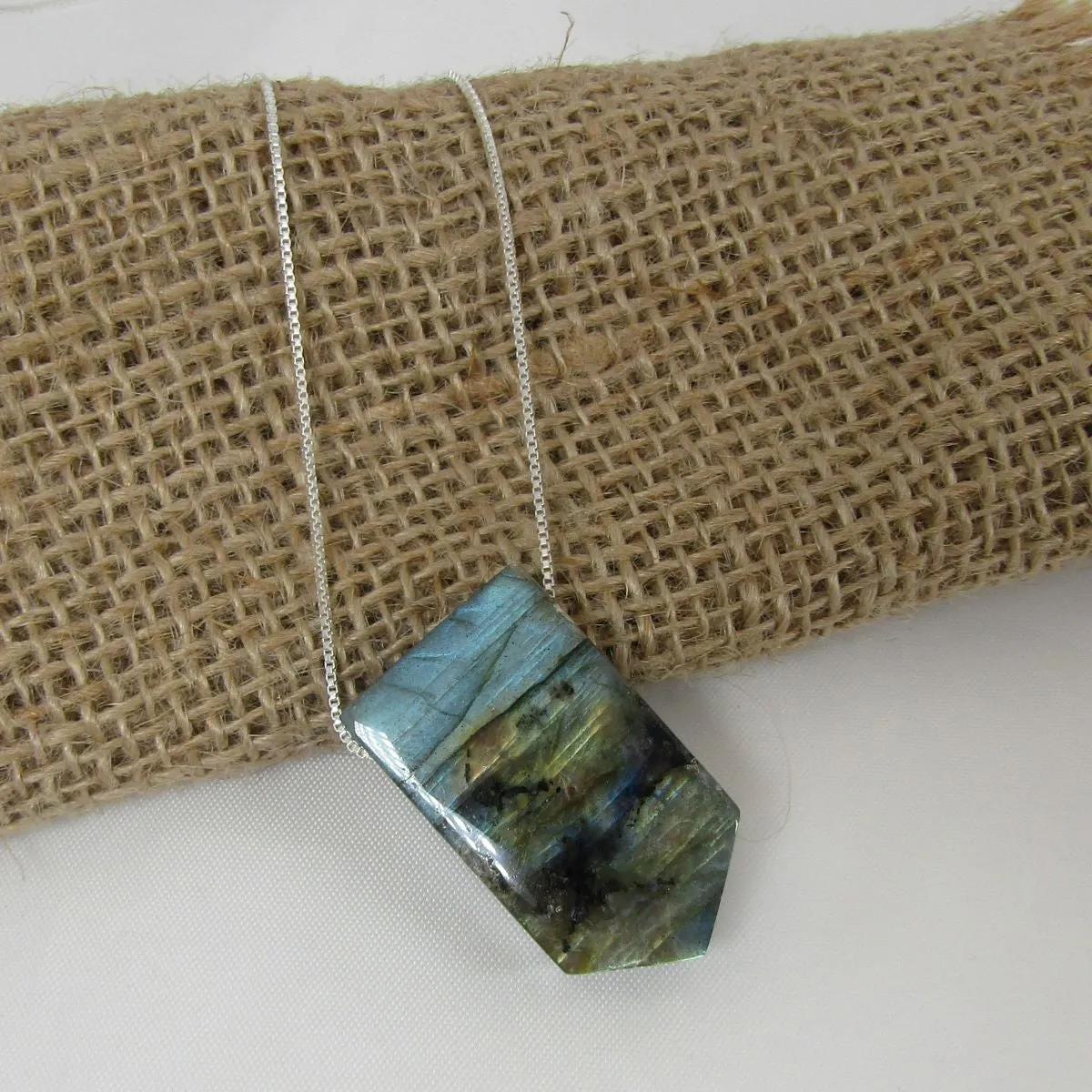 Labradonite Gemstone Timeless Pendant  Necklace
