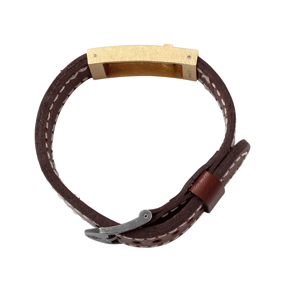 Leather Bracelet With Diamond Buckle