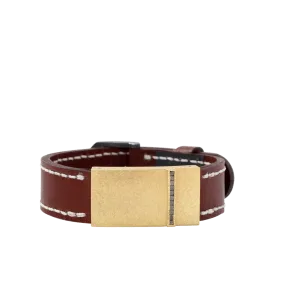Leather Bracelet With Diamond Buckle