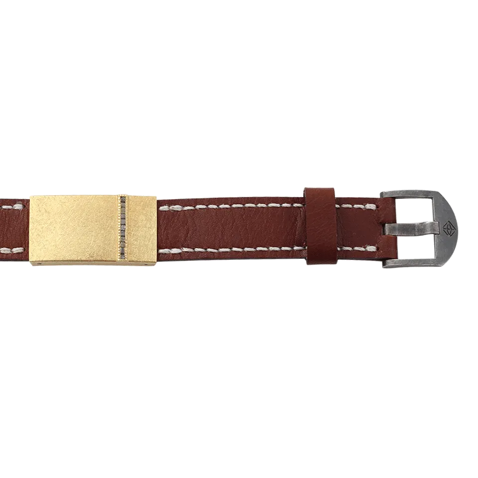 Leather Bracelet With Diamond Buckle