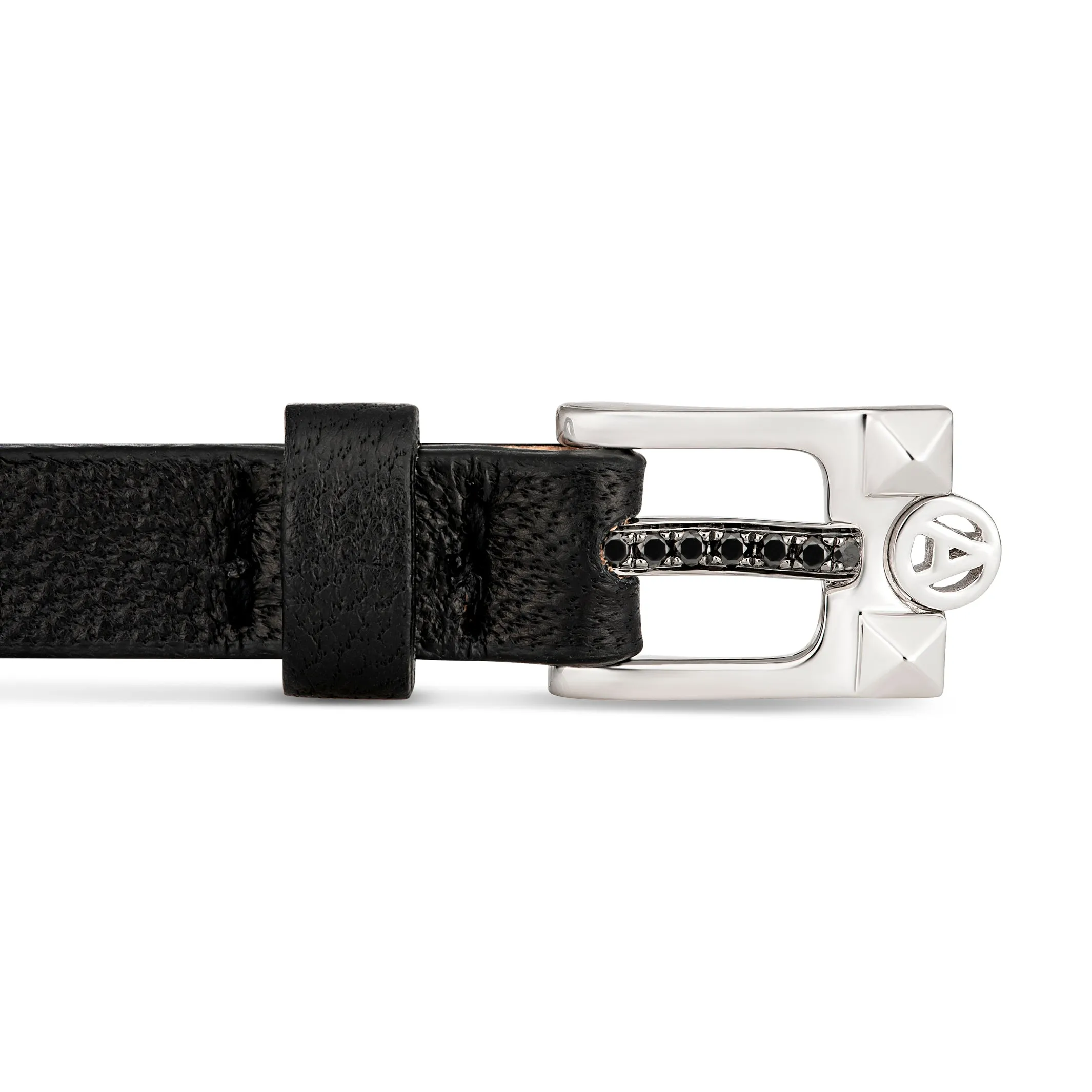 Leather Double Loop Bracelet | White Gold