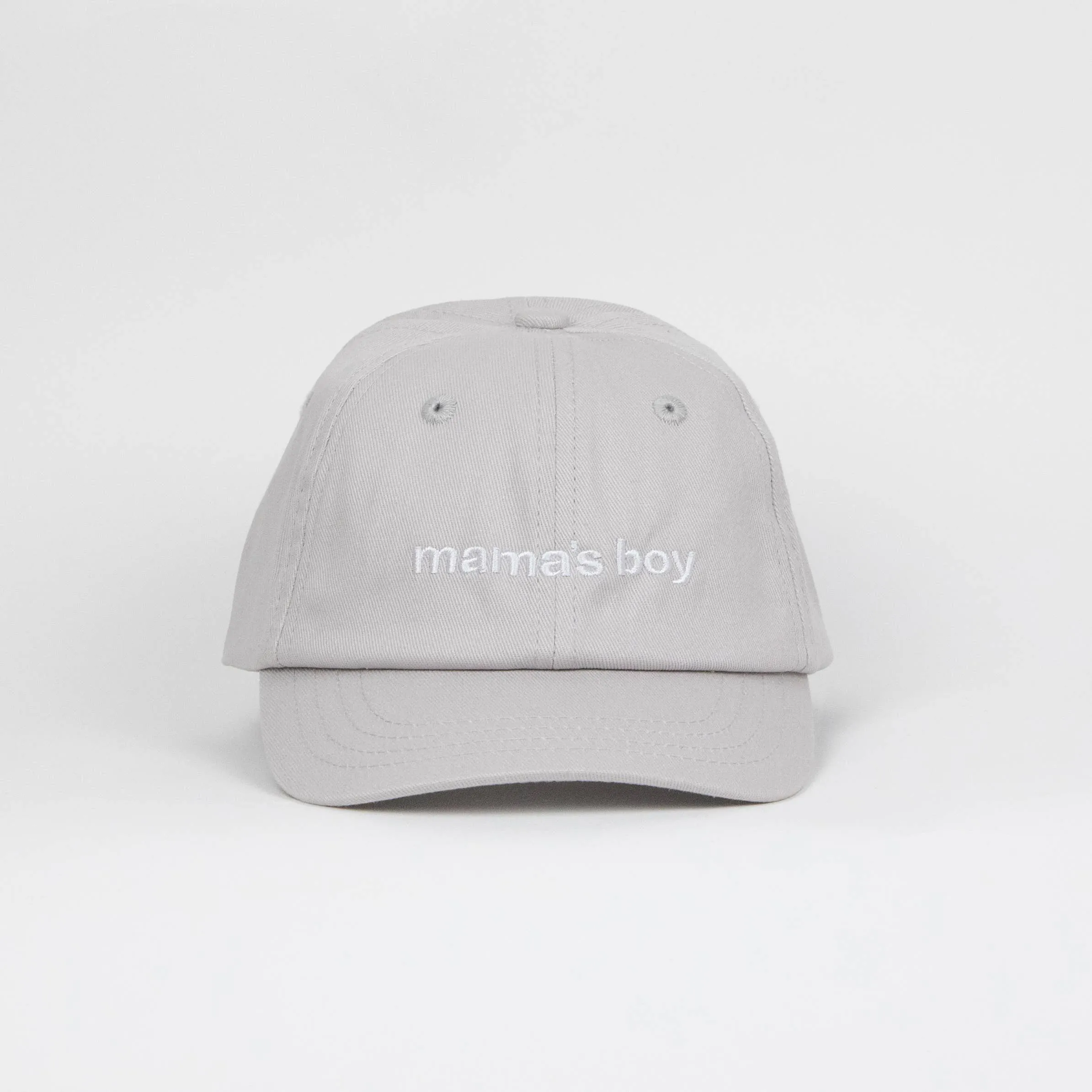 LĒ·LĀ·LŌ - Mama's Boy Embroidery Dad Cap - Lt Gray: Infant & Toddler