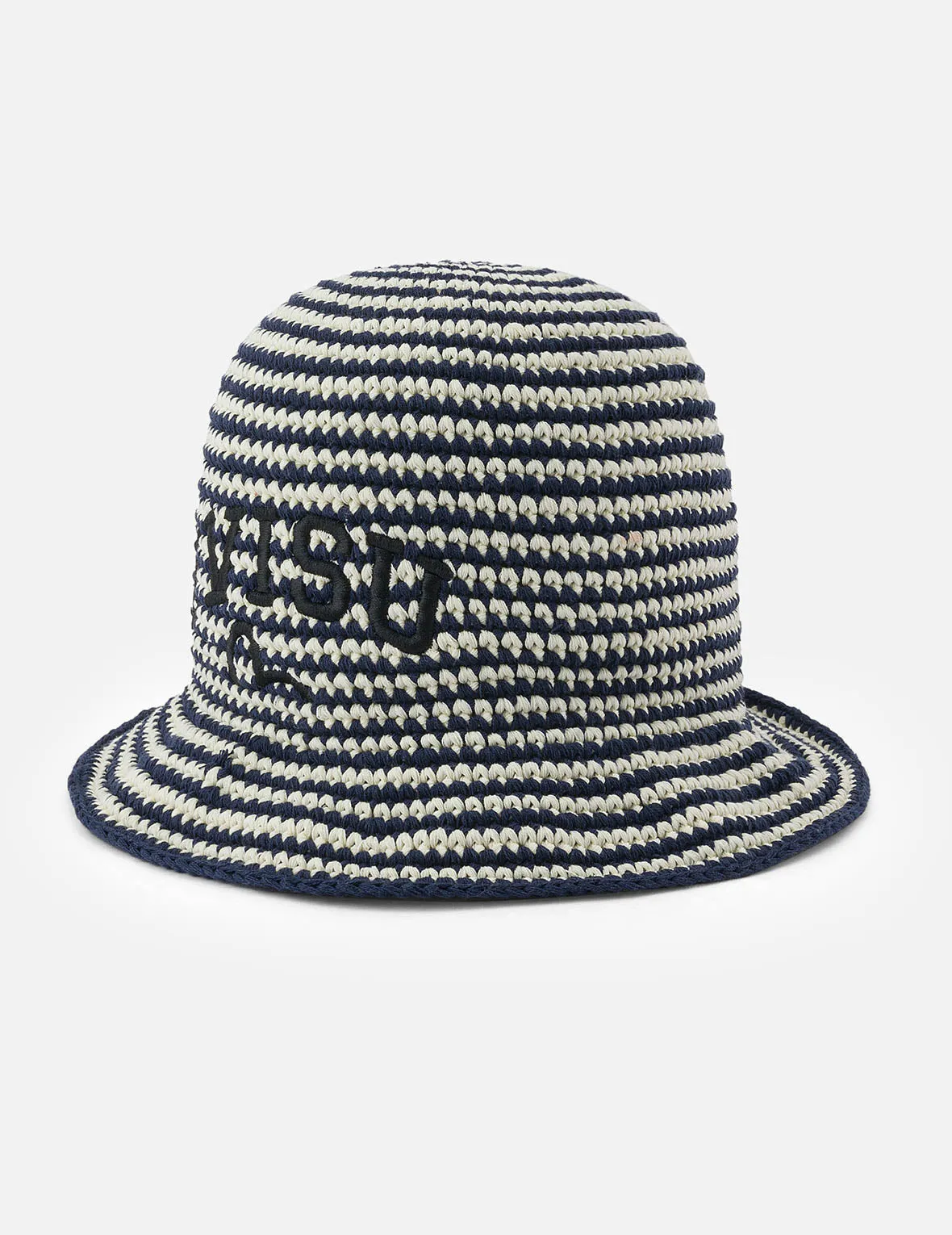 Logo Embroidery Striped Knitted Bucket Hat