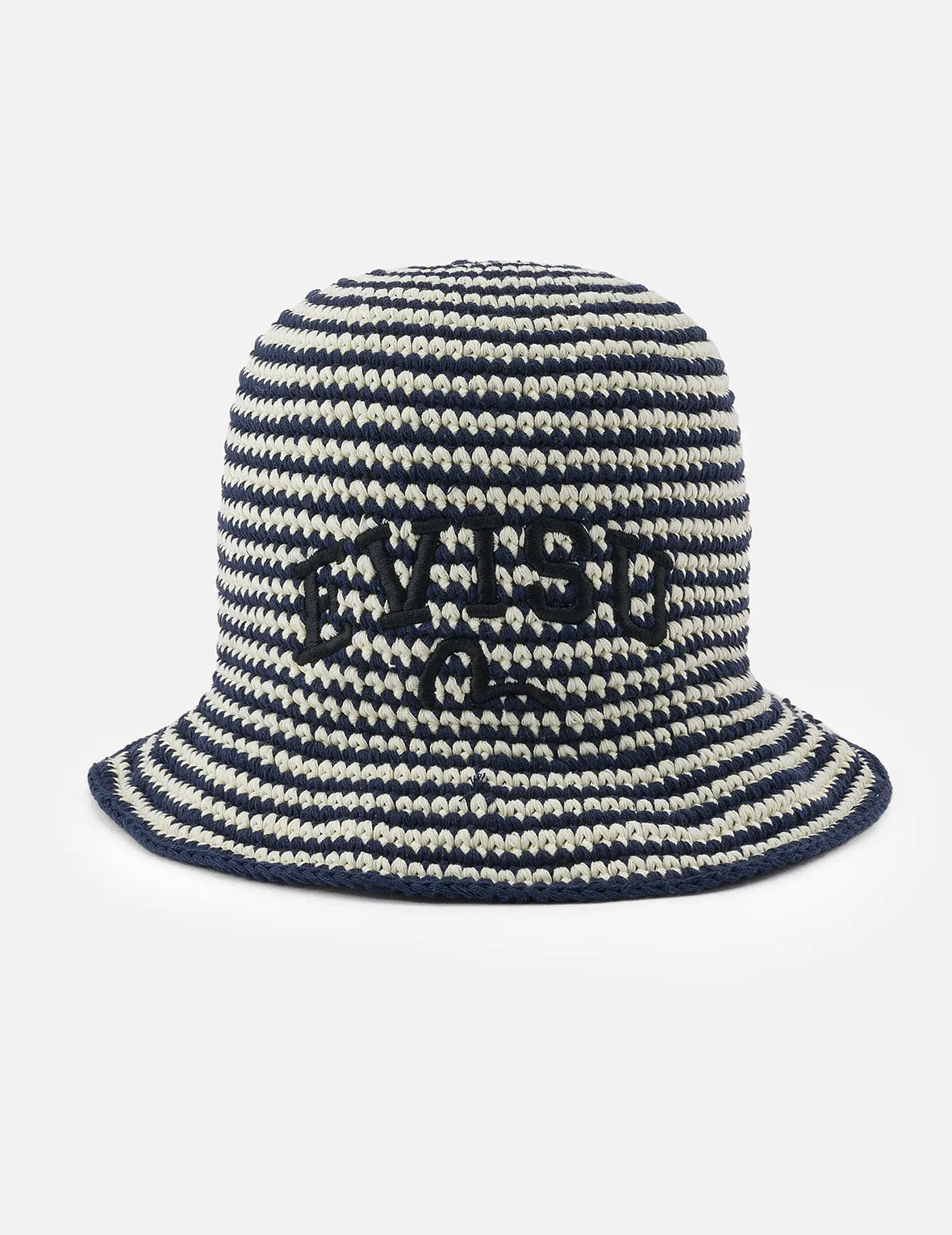 Logo Embroidery Striped Knitted Bucket Hat