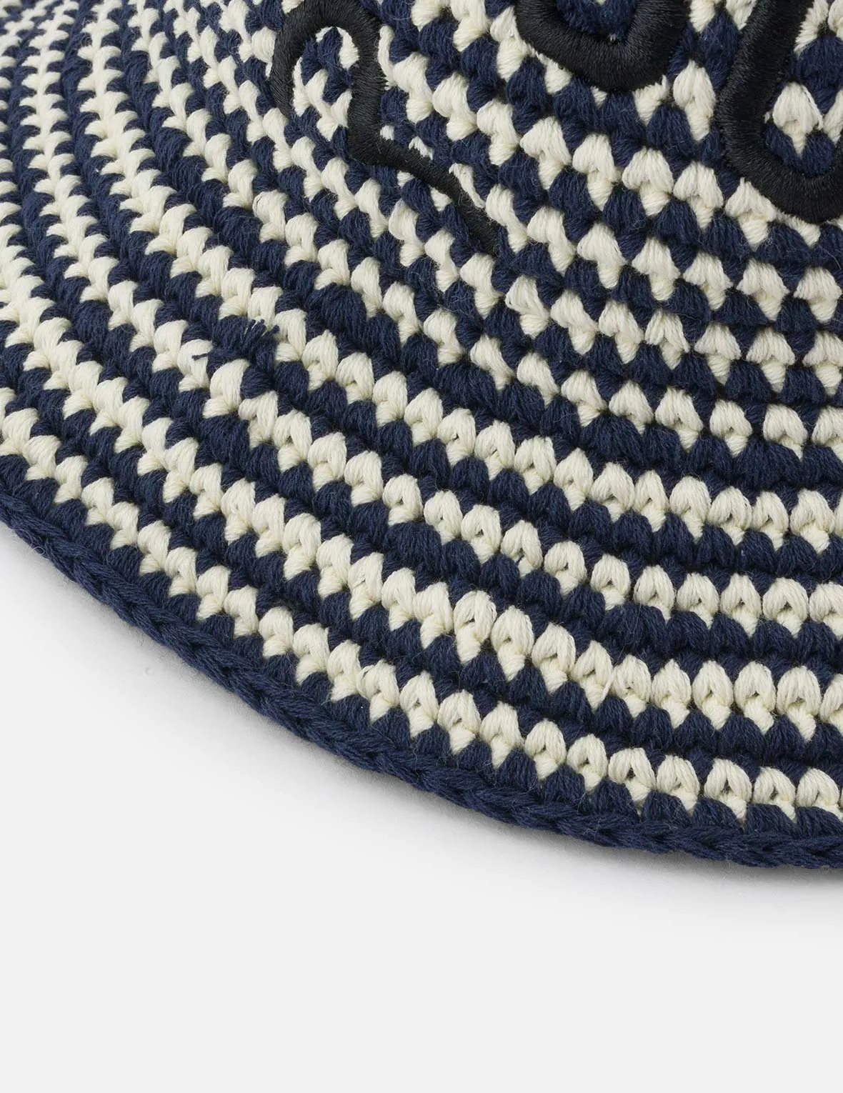 Logo Embroidery Striped Knitted Bucket Hat