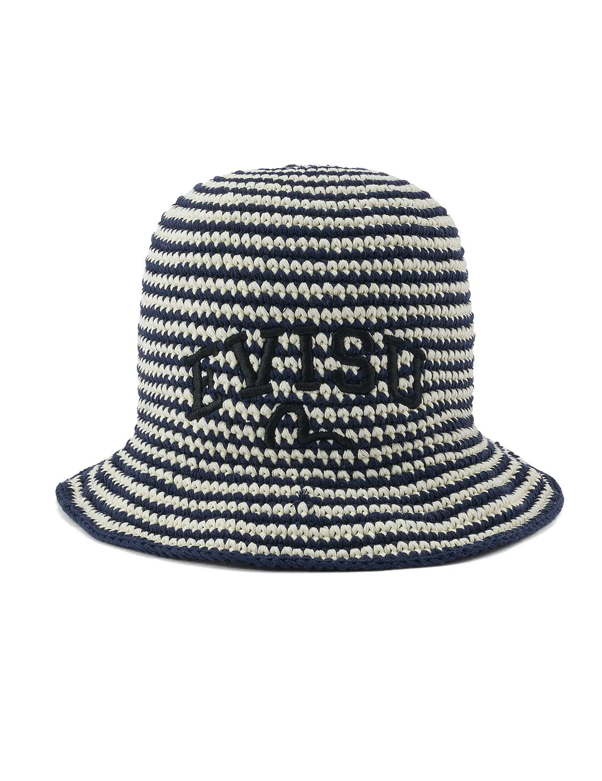 Logo Embroidery Striped Knitted Bucket Hat