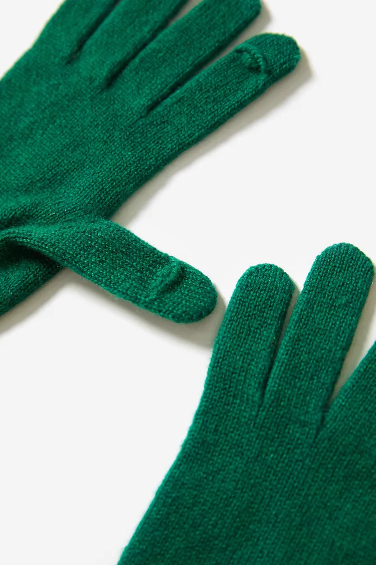 Long Cuff Cashmere Thermal Finger Gloves