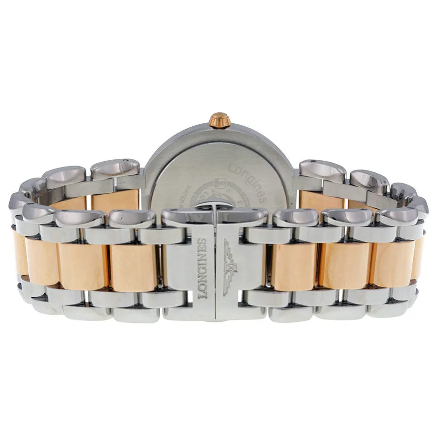 Longines Primaluna White Mother of Pearl Stainless Steel and 18kt Rose Gold Dial Ladies Watch L8.112.5.87.6