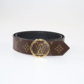 Louis Vuitton Brown Monogram LV Circle Reversible Belt