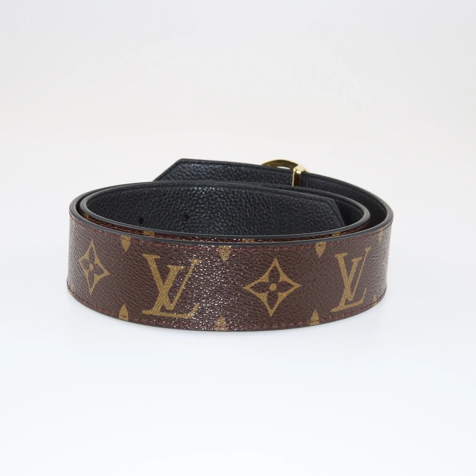 Louis Vuitton Brown Monogram LV Circle Reversible Belt