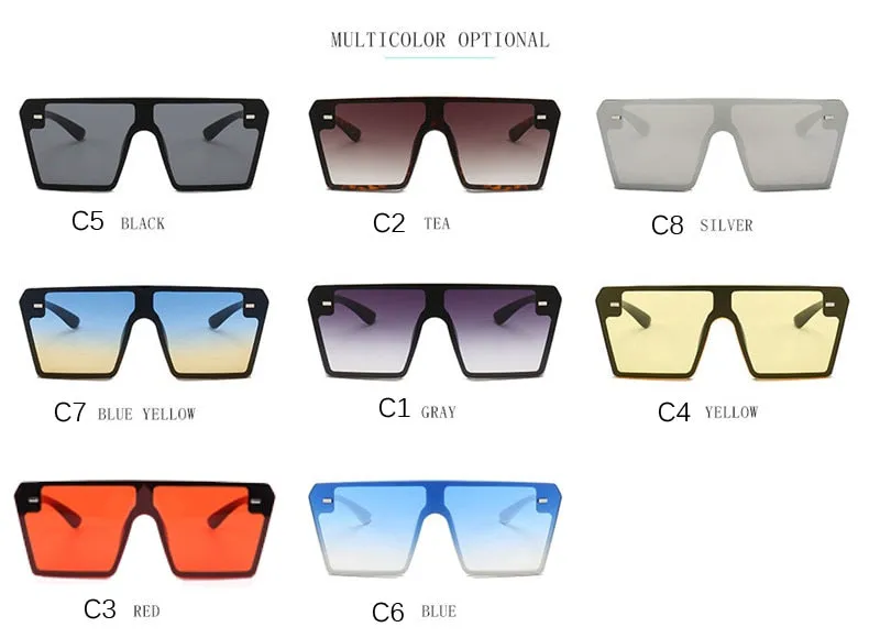 Luxury Brand Fashion Flat Top Sunglasses