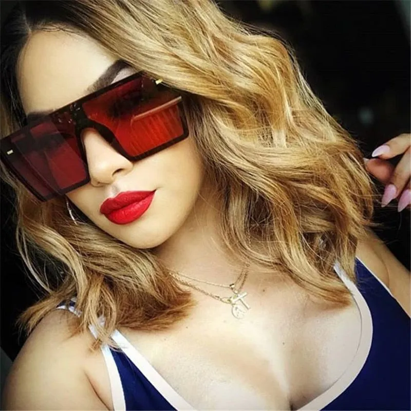 Luxury Brand Fashion Flat Top Sunglasses