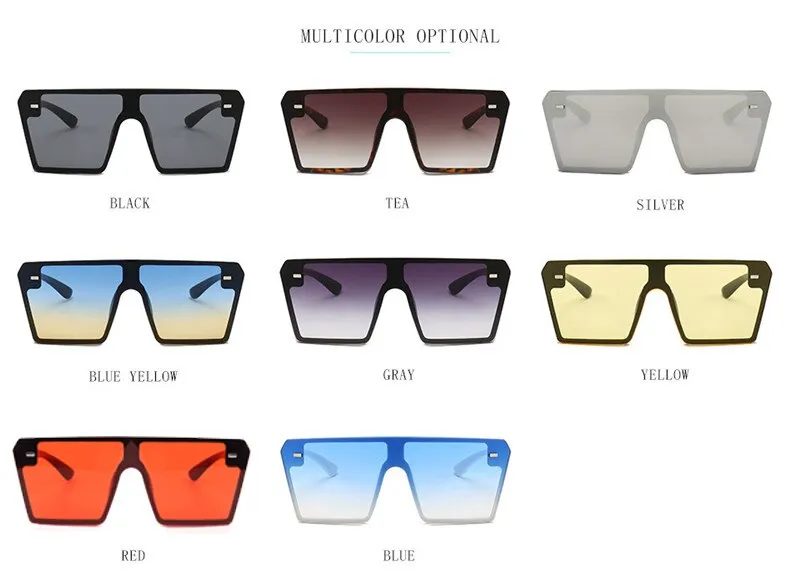 Luxury Brand Fashion Flat Top Sunglasses