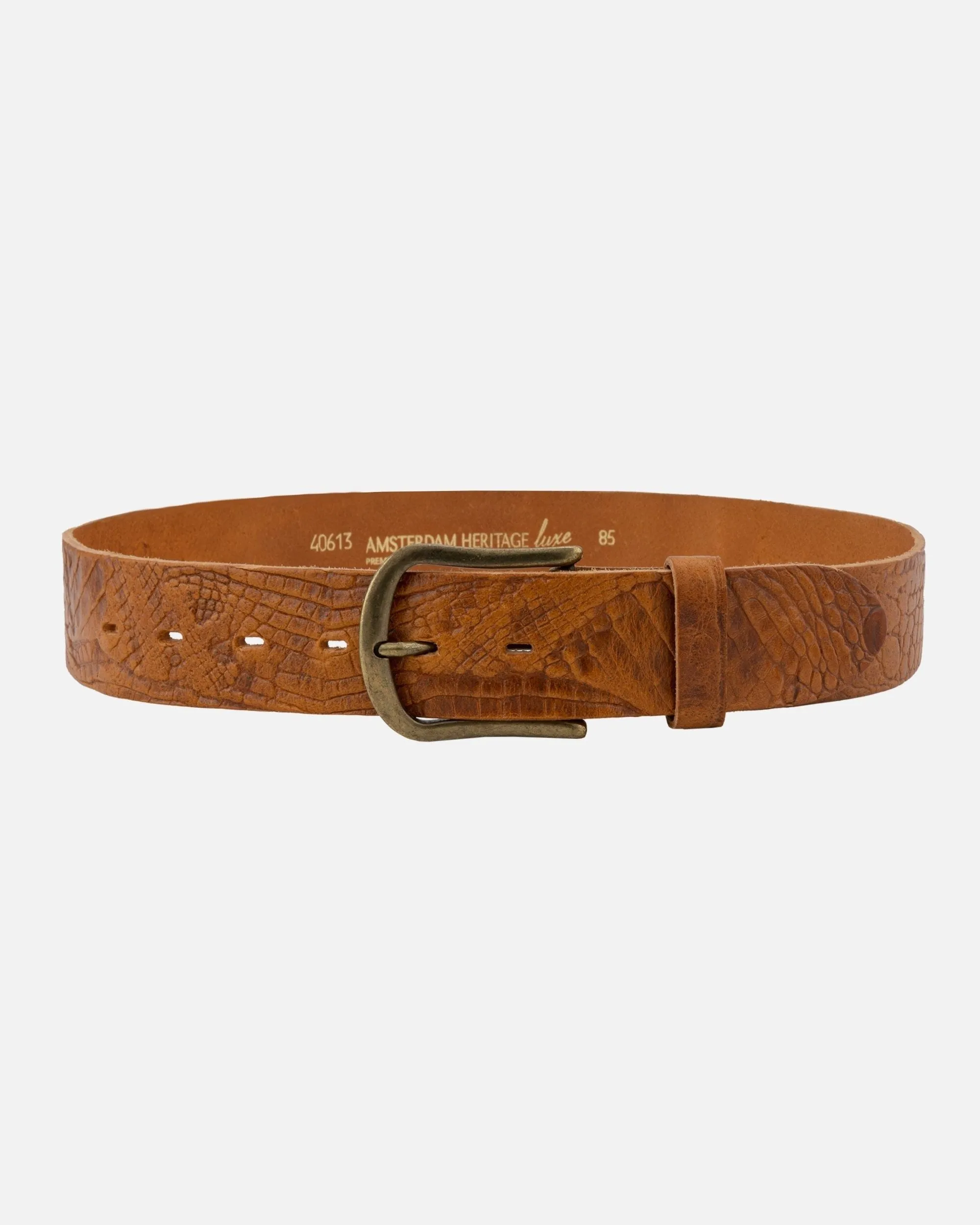MADE TO ORDER Desi | Crocodile Embossed Leather Belt with Removable Buckle