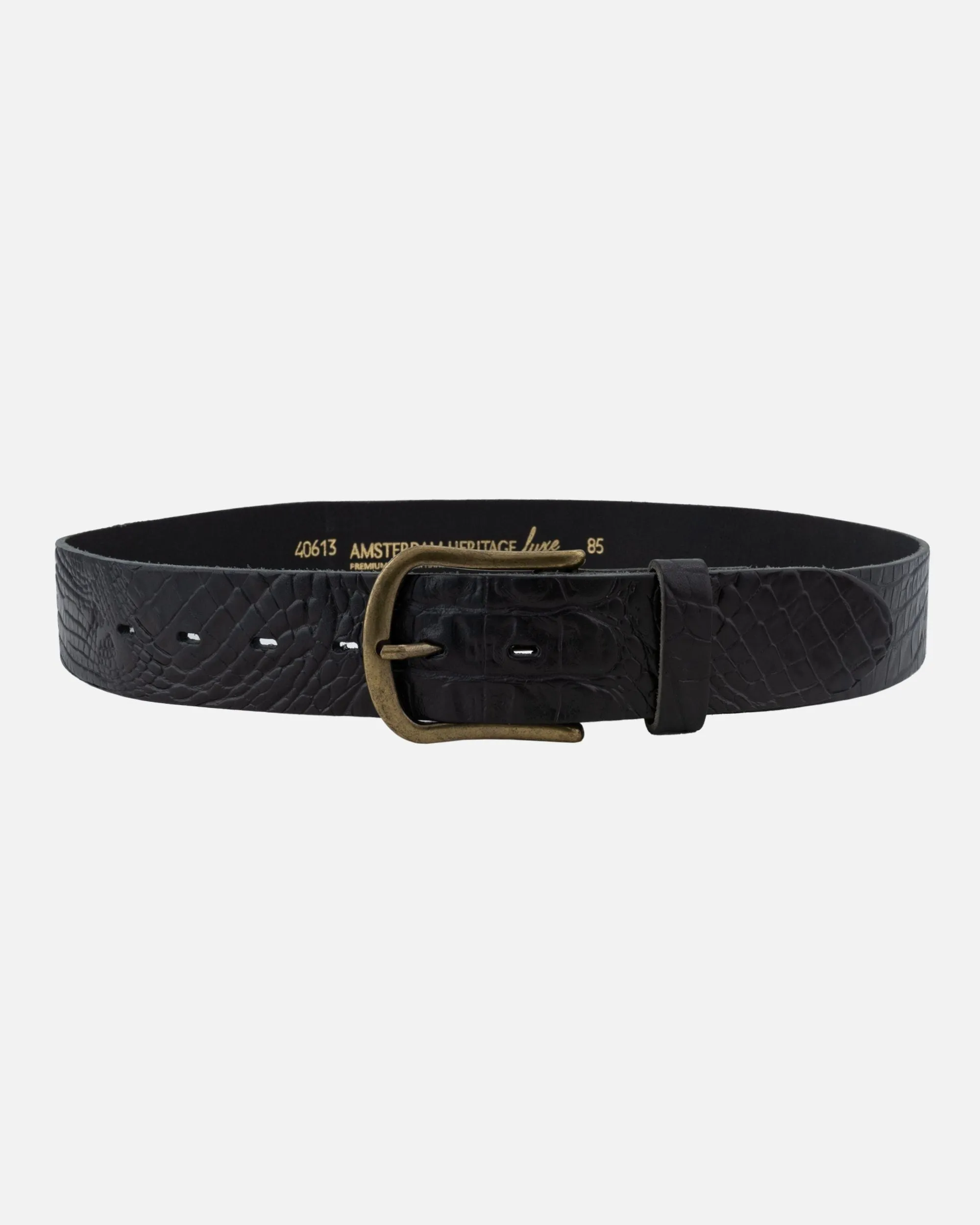 MADE TO ORDER Desi | Crocodile Embossed Leather Belt with Removable Buckle