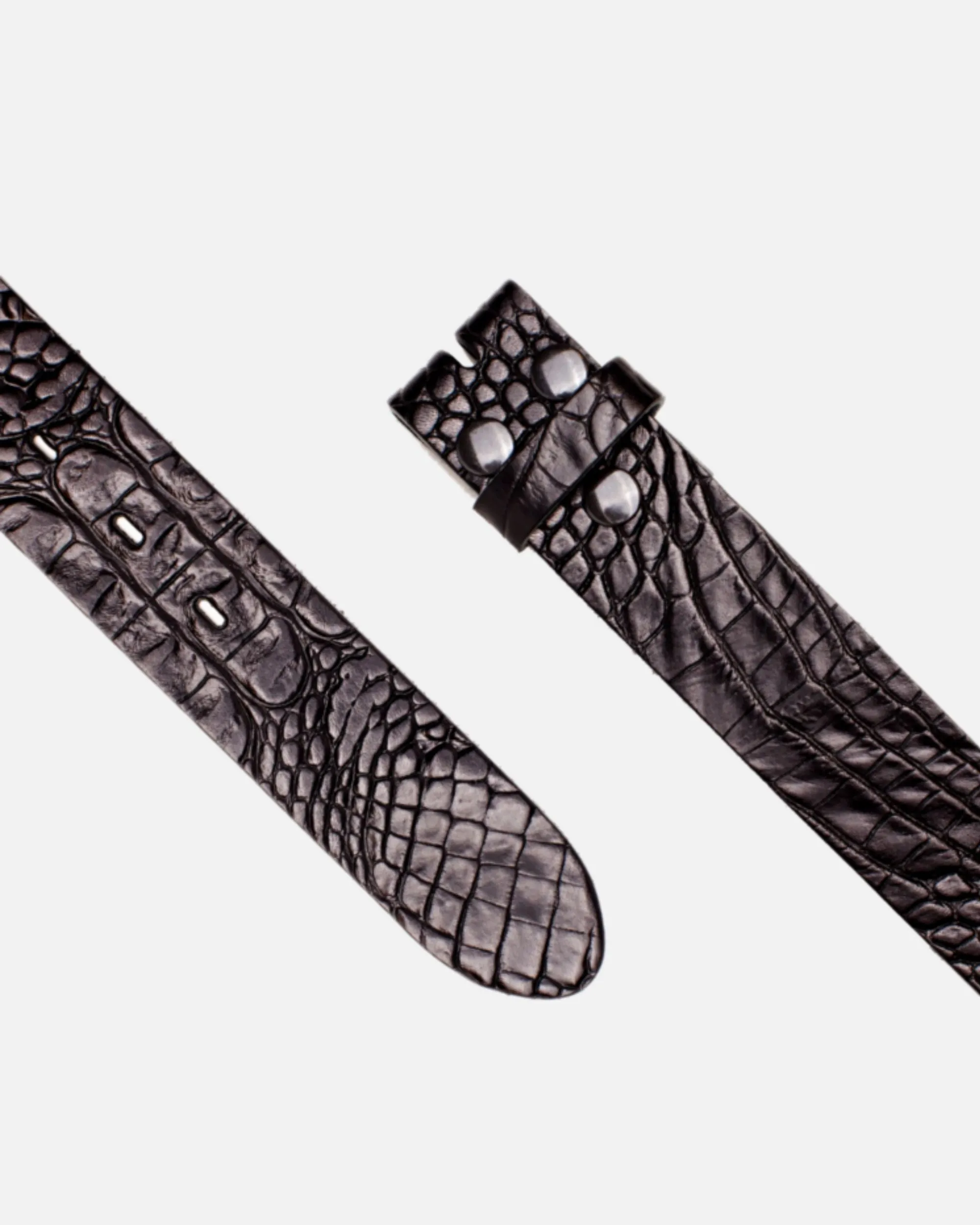 MADE TO ORDER Desi | Crocodile Embossed Leather Belt with Removable Buckle