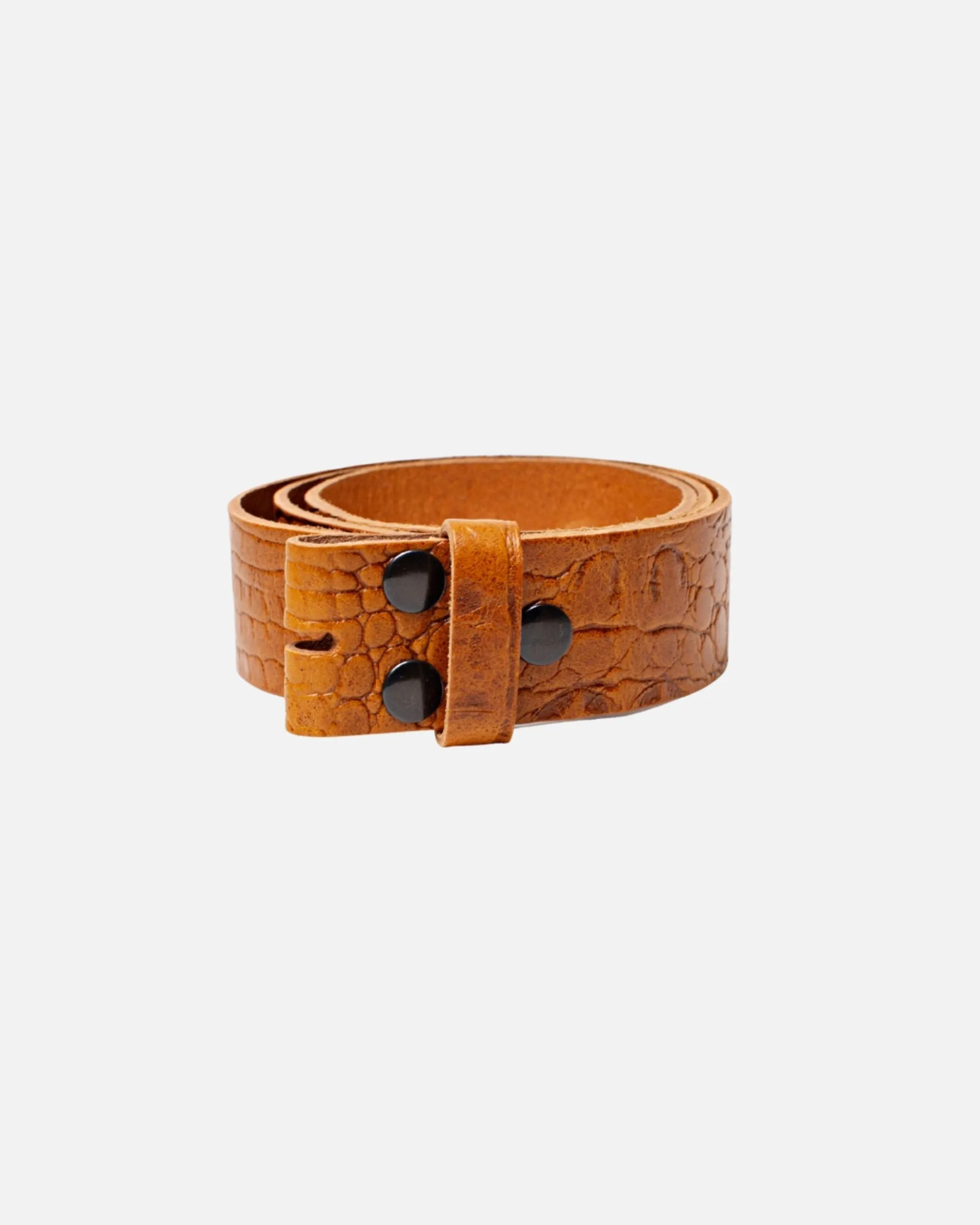 MADE TO ORDER Desi | Crocodile Embossed Leather Belt with Removable Buckle