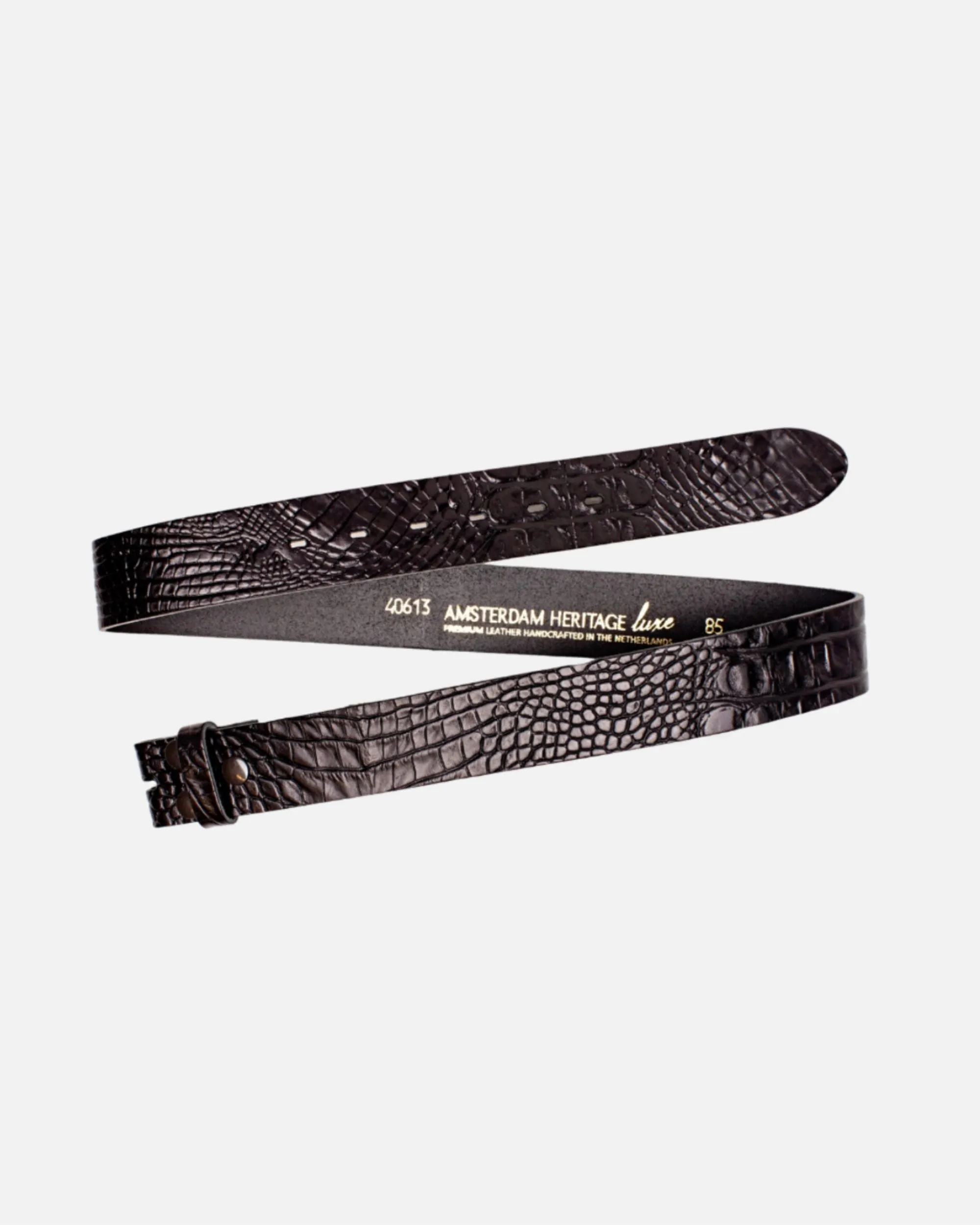 MADE TO ORDER Desi | Crocodile Embossed Leather Belt with Removable Buckle