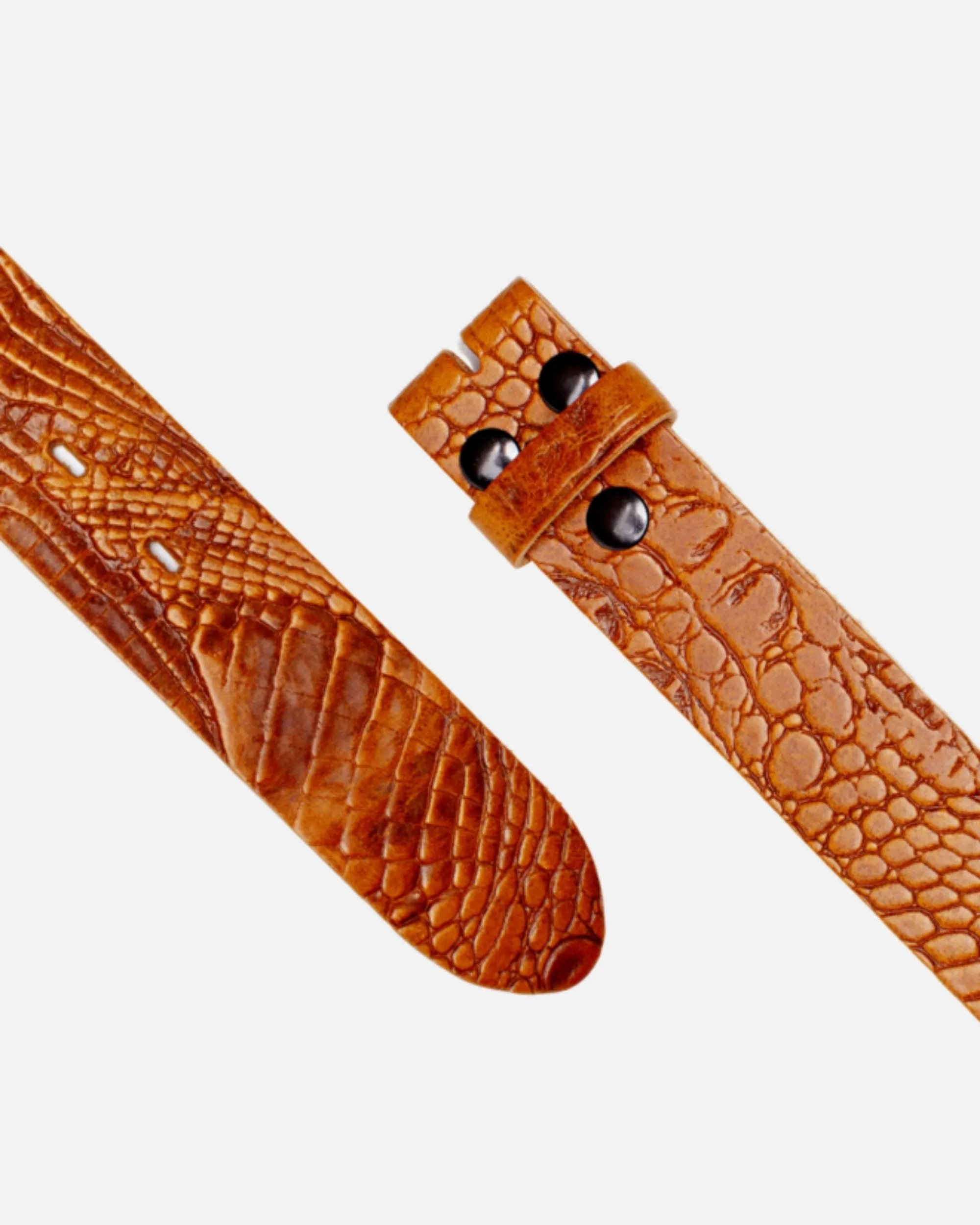 MADE TO ORDER Desi | Crocodile Embossed Leather Belt with Removable Buckle