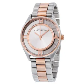 Marc By Marc Jacobs Tether Silver Transparent Dial Two-tone Ladies Watch MBM3436