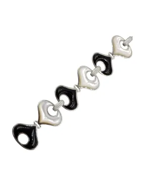 Marina B 18K White Gold Diamond Onyx Mother of Pearl Bracelet ASC5436