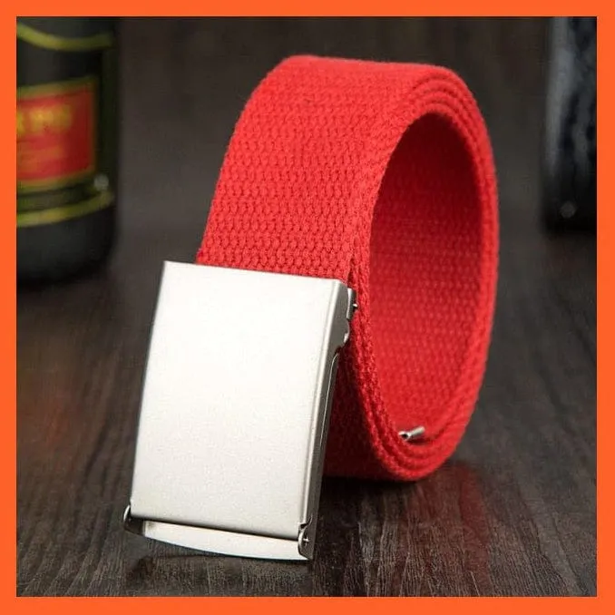 Men Women Outdoor Military Tactical Waist Belt Candy Color Canvas Belt