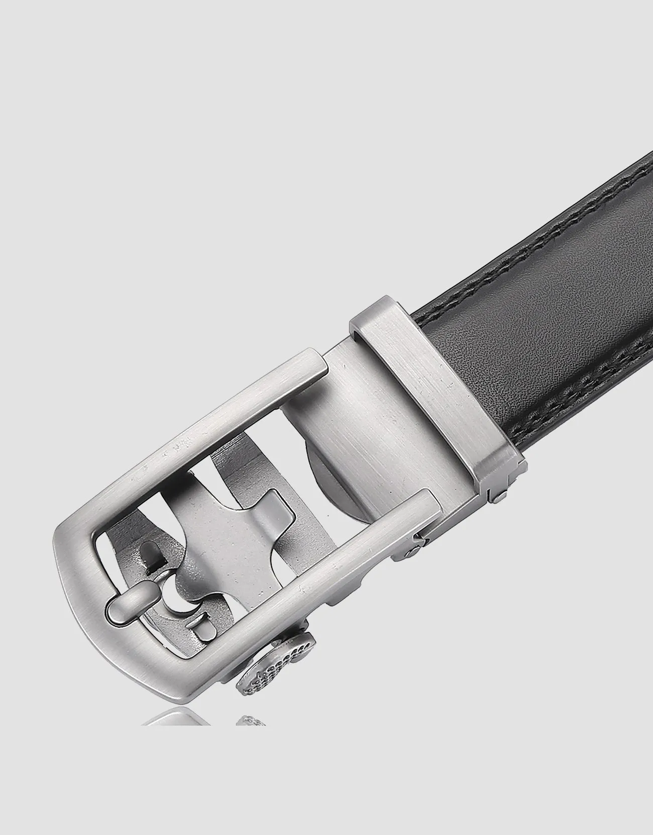Men's Hollowed Masterwork Leather Ratchet Belt