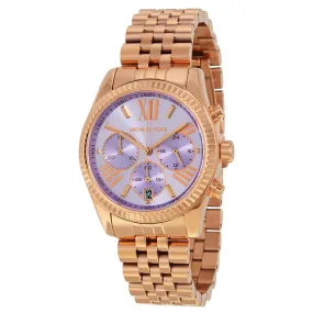 Michael Kors Lexington Chronograph Purple Dial Rose Gold-tone Ladies Watch MK6207