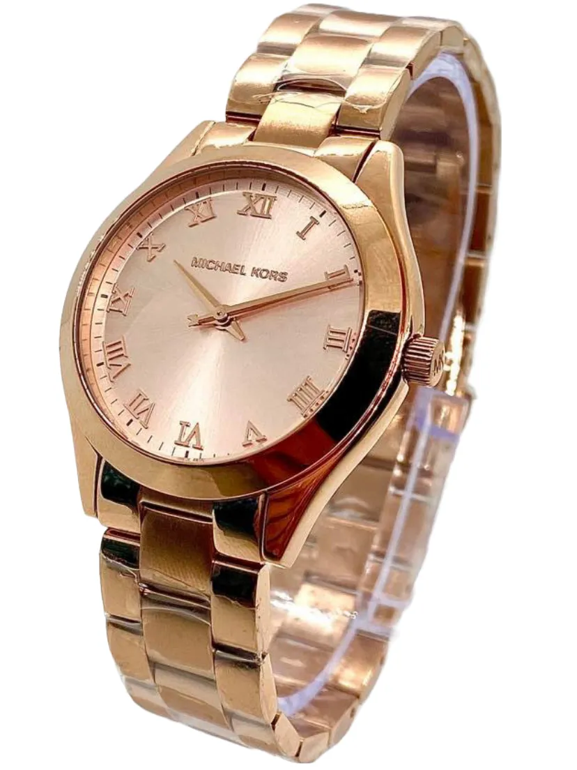 Michael Kors Mini Slim Sunway Rose Gold Dial Ladies Watch MK3457