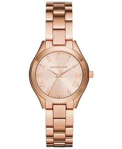Michael Kors Mini Slim Sunway Rose Gold Dial Ladies Watch MK3457