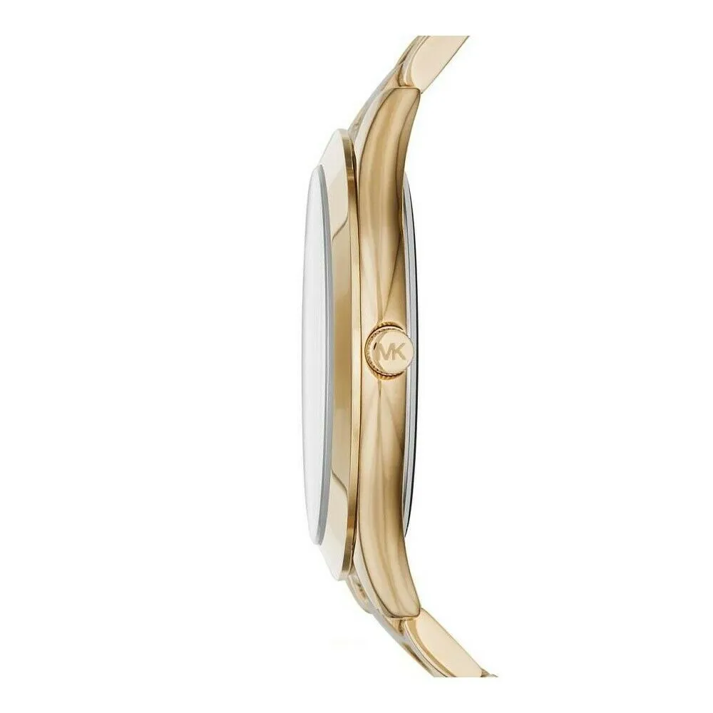 Michael Kors Slim Runway Green ️dial Gold Tone Ladies Watch MK3435