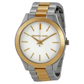 Michael Kors Slim Runway Silver Dial Two-tone Stainless Steel Unisex Watch MK3198