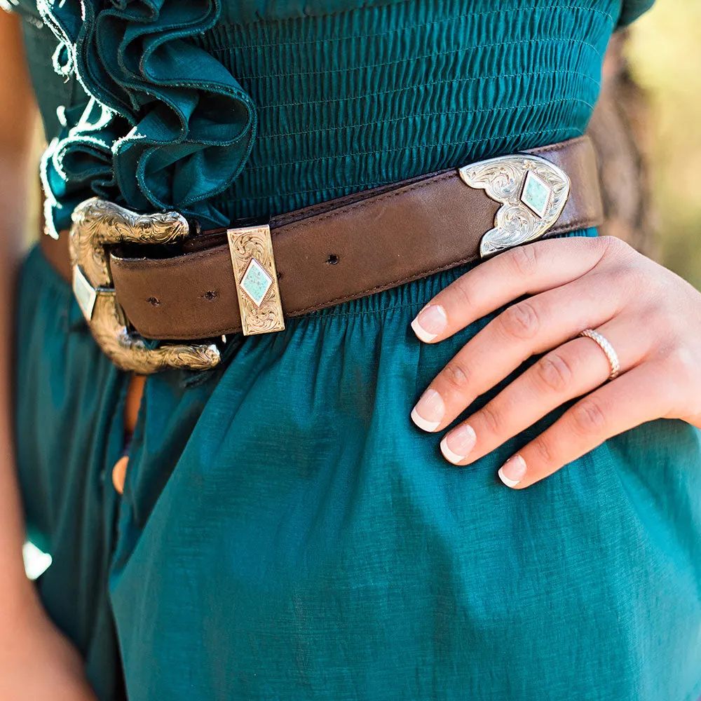 Midnight's Blue Diamond Buckle Set
