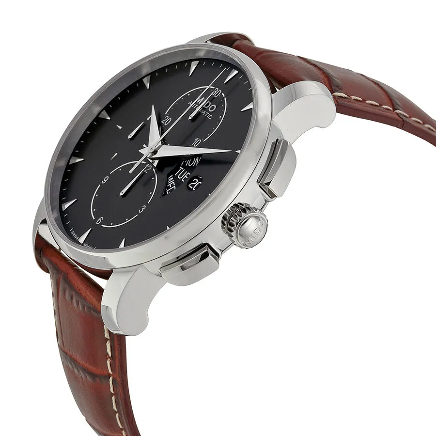 Mido Baroncelli Automatic Chronograph Black Dial Brown Leather Men's Watch M860741882