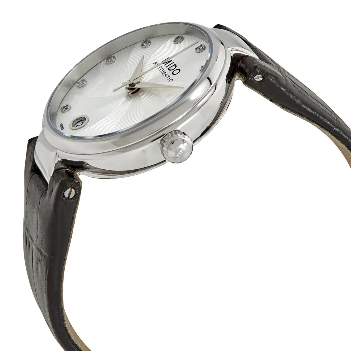 Mido Baroncelli II Automatic Diamond Silver Dial Ladies Watch M0222071603610