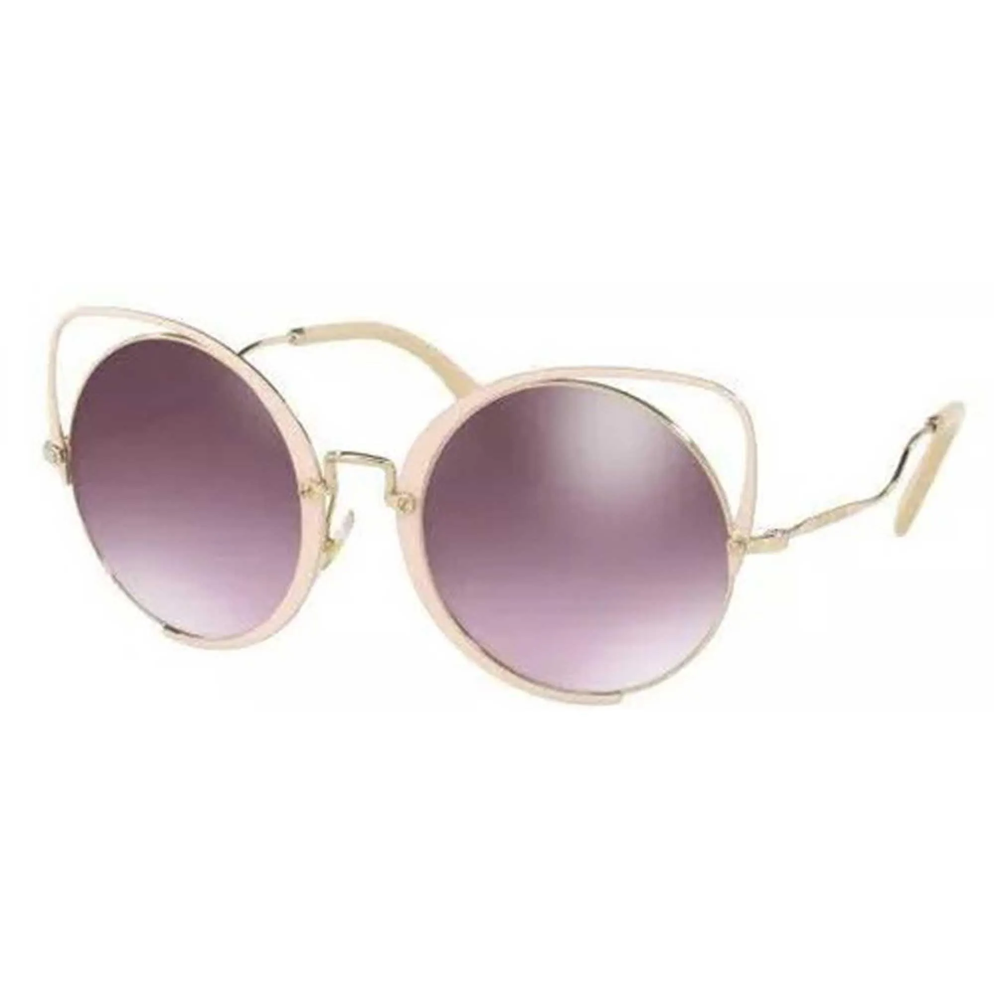 Miu Miu Women's Sunglasses - Pale Gold Glitter Metal Frame | MIU MIU 0MU51TS 4UD08554