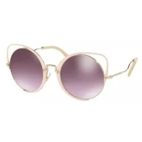 Miu Miu Women's Sunglasses - Pale Gold Glitter Metal Frame | MIU MIU 0MU51TS 4UD08554