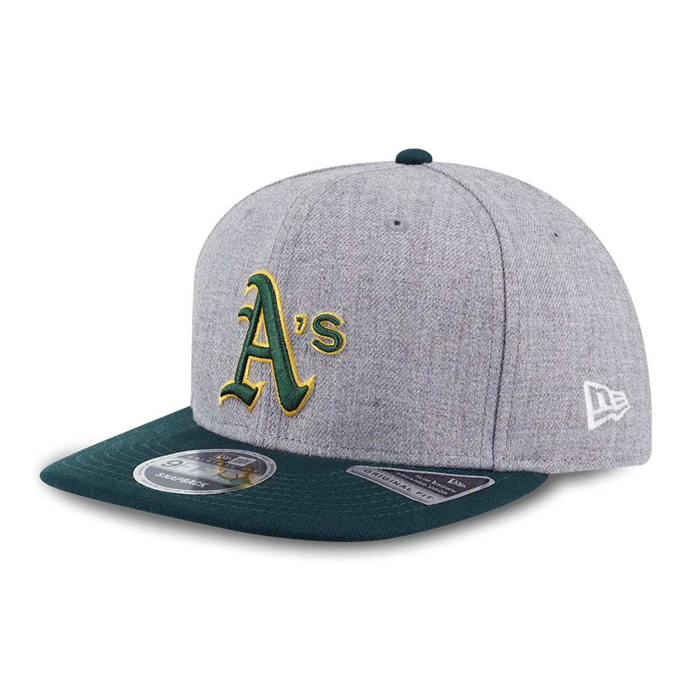 MLB OAKLAND ATHLETICS COOPERSTOWN DARK GREEN VISOR HEATHER GRAY 9FIFTY OF PCV CAP