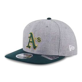 MLB OAKLAND ATHLETICS COOPERSTOWN DARK GREEN VISOR HEATHER GRAY 9FIFTY OF PCV CAP